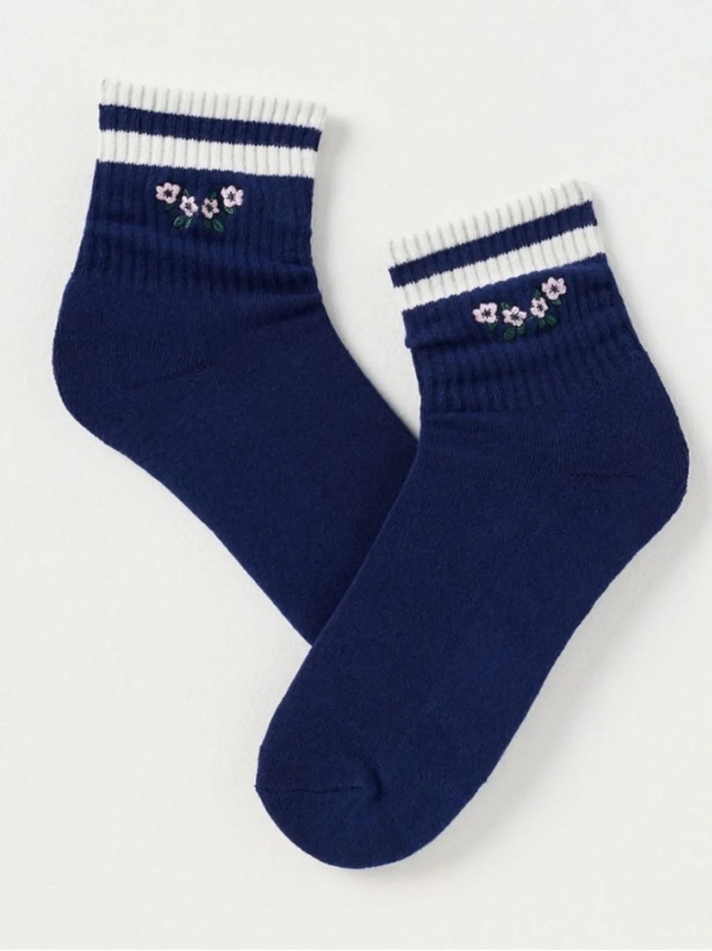 Anthropologie Sporty Floral Crew Socks (3) NWT